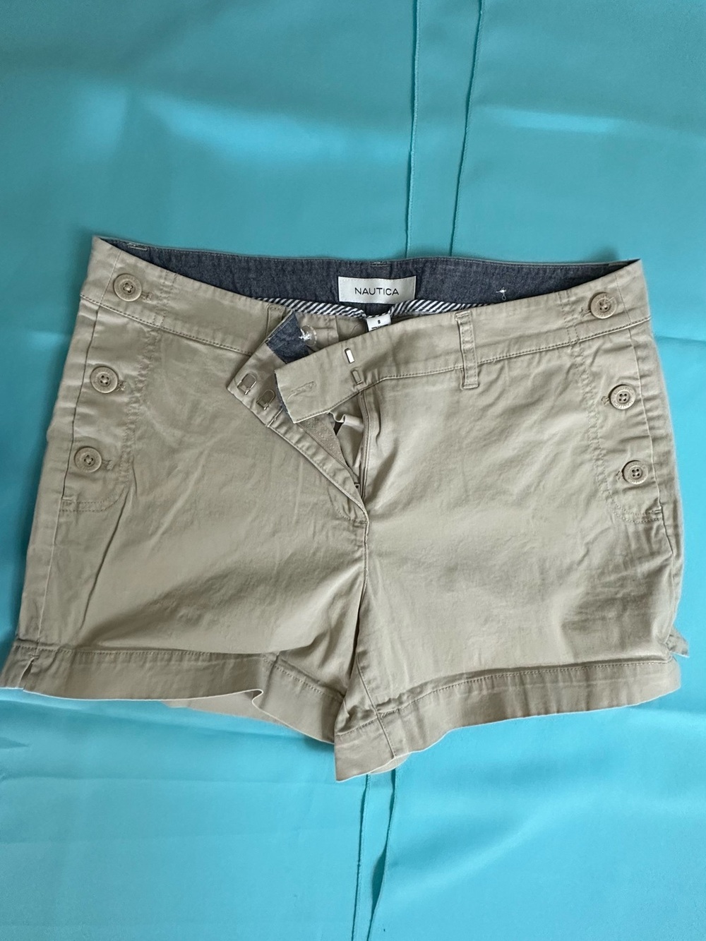 Nautica Women's Tan Sailor Button Shorts
